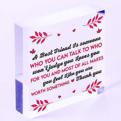 Thank You Gift For Best FRIEND Heart Christmas Friendship Gift Birthday Plaque