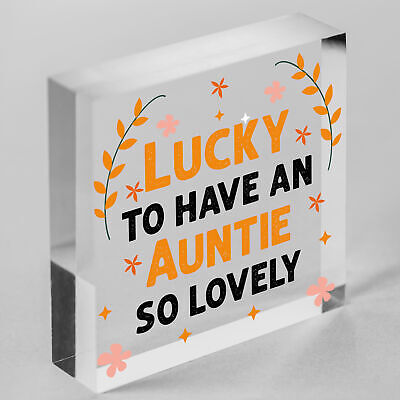 Auntie Birthday Gifts Thank You Gift Wooden Heart Shabby Chic Sign Family Plaque