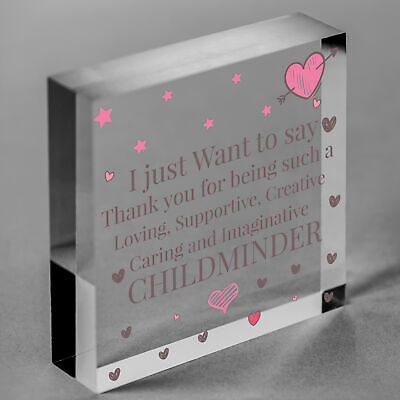 Thank You Gift For Childminder Babysitter Wooden Heart Leaving Pre School Gift