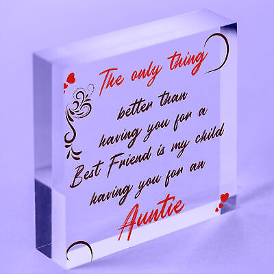 Sister Gift Hanging Heart Plaque Gift For Auntie Birthday Christmas From Niece