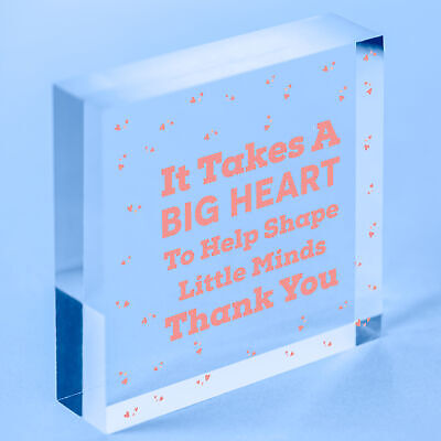 Big Heart Little Minds THANK YOU Teacher Mentor Tutor Nursery Child Gift Plaque