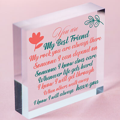 Best Friend Friends Plaque Wooden Heart Birthday Thank You Mum Daughter Nan Gift