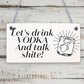 Lets Drink Vodka Funny Alcohol Gift Man Cave Home Bar Hanging Plaque Pub Sign