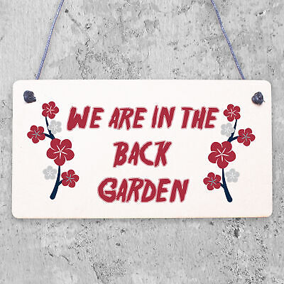 Back Garden Signs Hanging Door Wall Plaque Welcome Sign Home Decor Family Gift