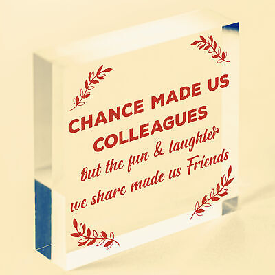 Chance Made Us Colleagues Hanging Work Friend Plaque Thank You Leaving Job Gift