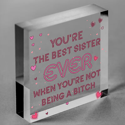 Best Sister Wooden Heart Friendship Plaques Funny Gift Birthday Thank You Signs