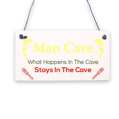 Vintage Man Cave Plaque Sign Fathers Day Gift For Him Bedroom Bar Shed Gift Idea