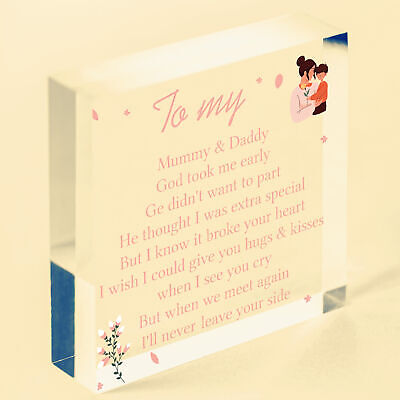 Baby Memorial Gifts Card Wooden Heart Lost Baby Memorial Daughter Son Plaques