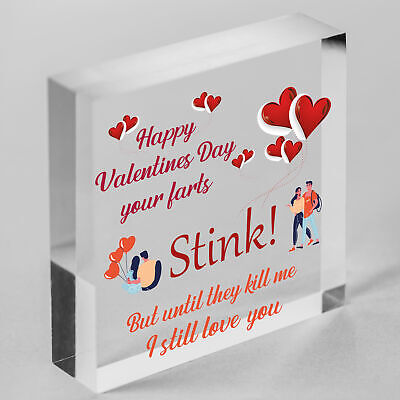 Funny Happy Valentines Day Gift For Boyfriend Girlfriend Husband Wife Wood Heart