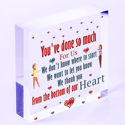 Thank You Gift Wood Heart For Teacher Assistant Volunteer Nursery Gift Keepsake