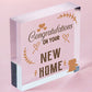 Congratulations New Home Plaque First House Friendship Family Gift House Warming