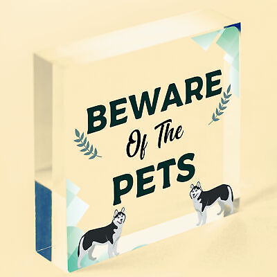 Beware Of The Pets Novelty Wooden Hanging Shabby Chic Plaque Gift Home Pet Sign