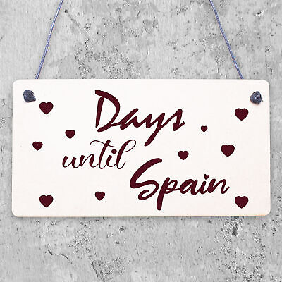 Chalkboard Holiday Countdown To SPAIN Novelty Plaque Sign Gift For Friend Family