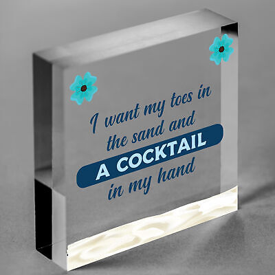 Cocktail In My Hand Plaque Nautical Decor Sign Beach Kitchen Birthday Home Gifts