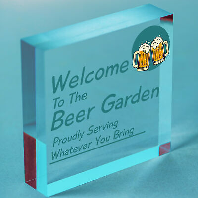 Welcome Sign Beer Garden Signs Wall Pub Garden Plaques Alcohol Friendship Gift