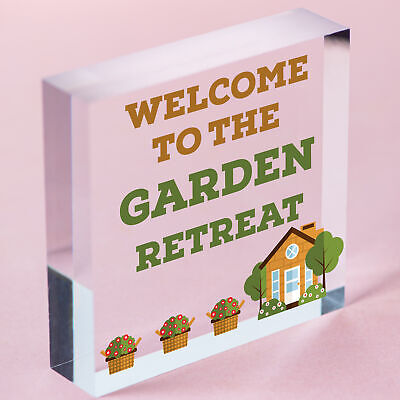 Garden Retreat Sign Engraved Garden Shed Summer House Sign Gift For Her