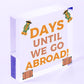 Chalkboard Holiday Countdown Abroad USA New York Turkey Spain Hanging Plaque