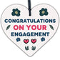 Congratulations On Your Engagement Wooden Hanging Heart Plaque Wedding Gift Sign