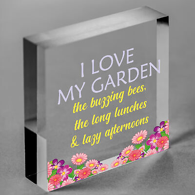 I Love My Garden Novelty Plaque SummerHouse Sign Gardening Shed Friendship Gifts