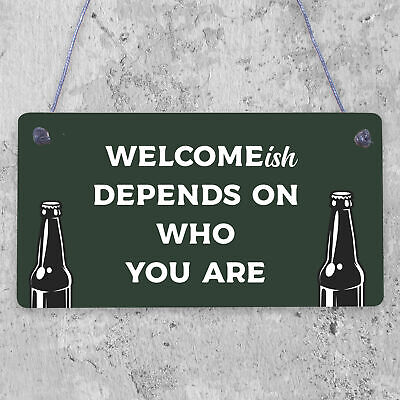 Funny Bar Welcome Sign Novelty Man Cave Gifts Home Bar Decor Garden Gifts