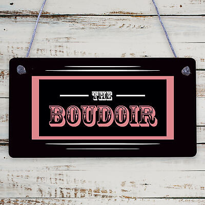 The Boudoir Vintage Shabby French Powder Room Hanging Plaque Bath/Bedroom Sign