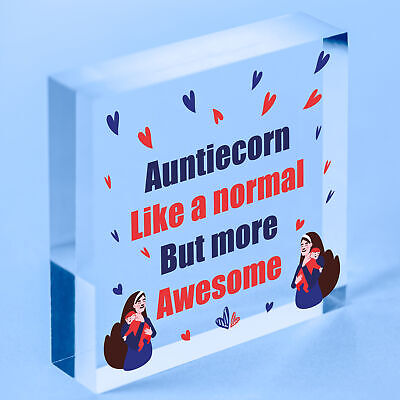 Unicorn Gift Acrylic Heart Plaque Novelty Christmas Gift For Auntie Sister Mummy