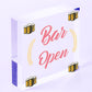 Bar Open Sign NEON EFFECT Home Bar Man Cave Pub Club Window Plaque Display