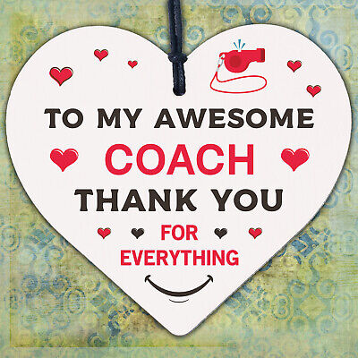 Best Football Gymnastics Dance Coach Gift Wooden Heart Thank You Gifts For Her