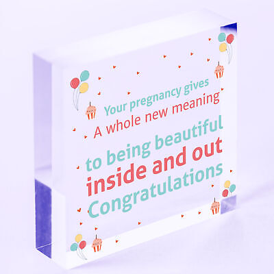 Pregnancy Congratulations Mum Dad To Be New Baby Shower Gift Wood Heart Plaque