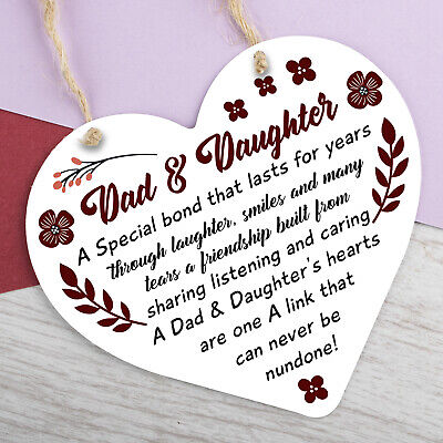 Dad And Daughter Gift Hanging Heart Fathers Day Birthday Gift For Dad Poem