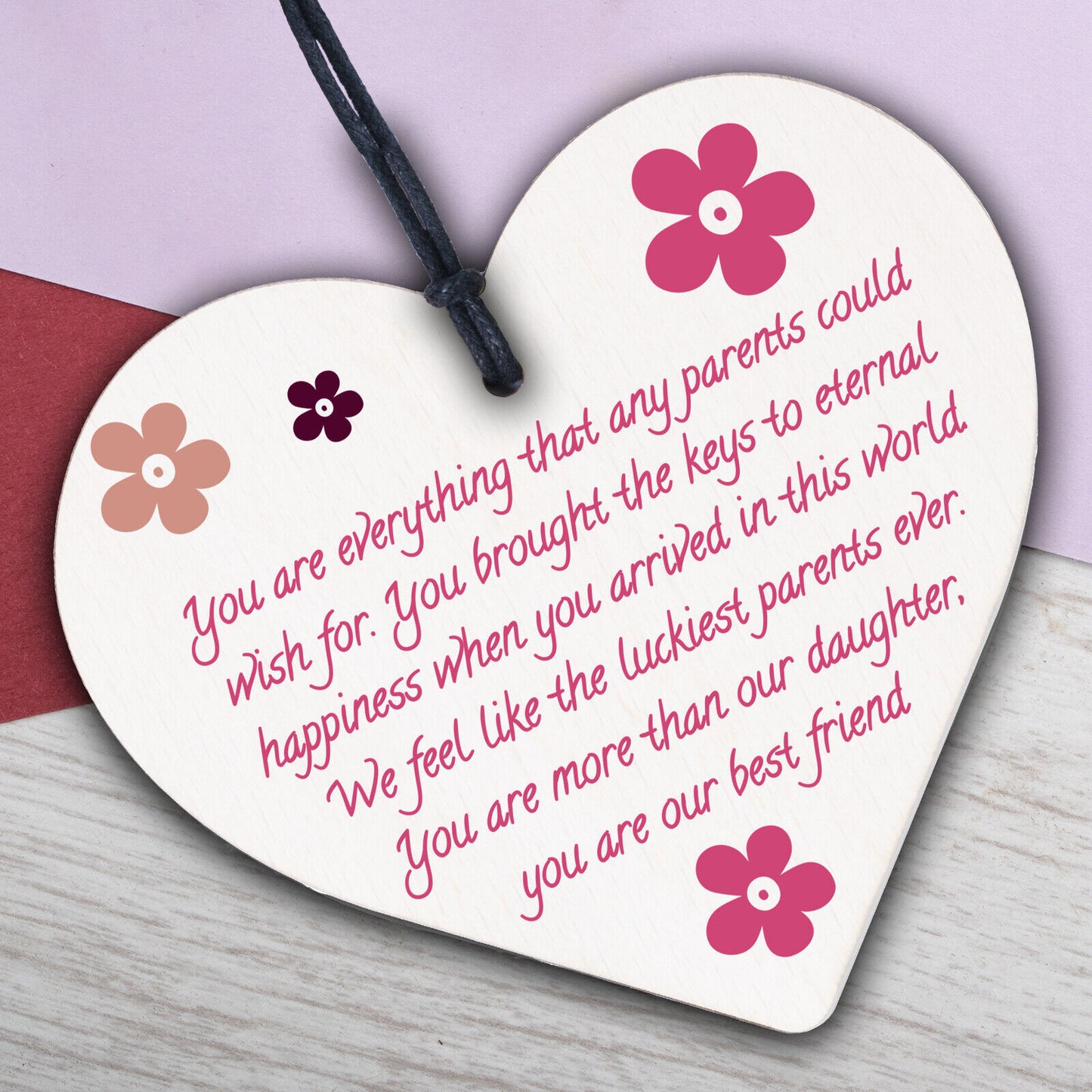 Special Moment Gift From Parents to Daughter Special Occasion Heart Plaque