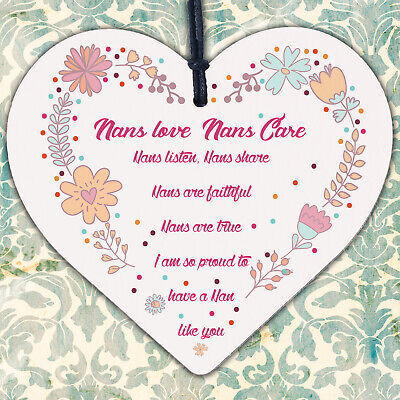 Special Nan Gifts Birthday Gifts Wood Heart Mother's Day Gifts Grandparents Gift