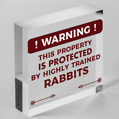 Beware Of The Rabbit Sign Bunny Rabbit Door Sign Hanging Plaques Funny Pet Gifts