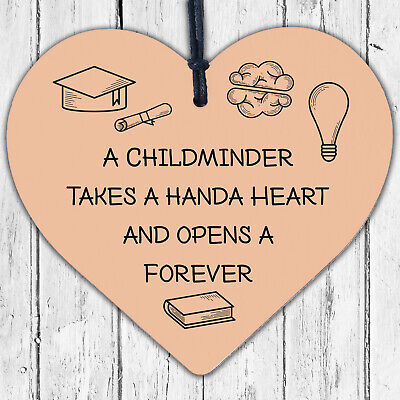 Childminder Thank You Gift Wood Hanging Heart Teacher Friendship Gift Keepsake