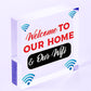 Welcome To Our Home & Wifi Password Chalkboard Gift Hanging Plaque Internet Sign