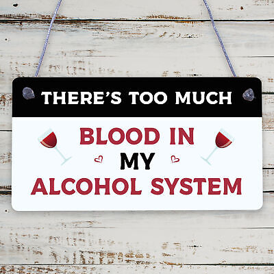 Alcohol System Funny Alcohol Man Cave Bar Pub Hanging Plaque Friend Beer Sign