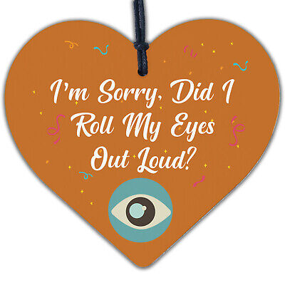 Sorry Did I Roll My Eyes Out Loud? Funny Sarcasm Hanging Plaque Friend Gift Sign