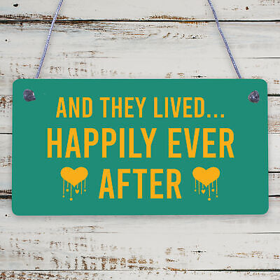 And They Lived Happily Ever After Hanging Wedding Day Plaque Table Decor Sign