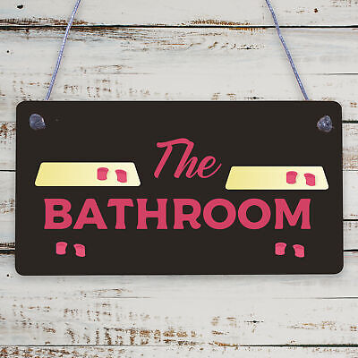 THE BATHROOM' Shabby Chic Door Sign Plaque Sign for Toilet or Bathroom The Loo