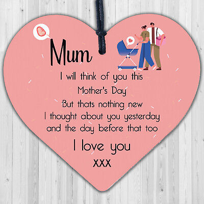 In Memory Plaque For Mum On Mothers Day Wooden Flower Memorial Gift For Mum