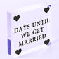 Wedding Countdown Chalkboard Plaque Sign Engagement Gift Fiance Mr & Mrs