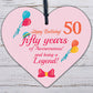 50th Birthday Gifts For Men Women Wood Heart Funny 50th Birthday Decorations