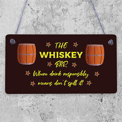 Vintage Whiskey Bar Plaque Sign Home Bar Pub Man Cave Birthday Gift For Him