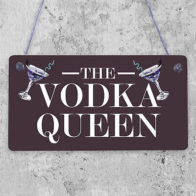 The Vodka Queen Funny Friendship Gift For Her Novelty Vodka Bar Home Bar Signs