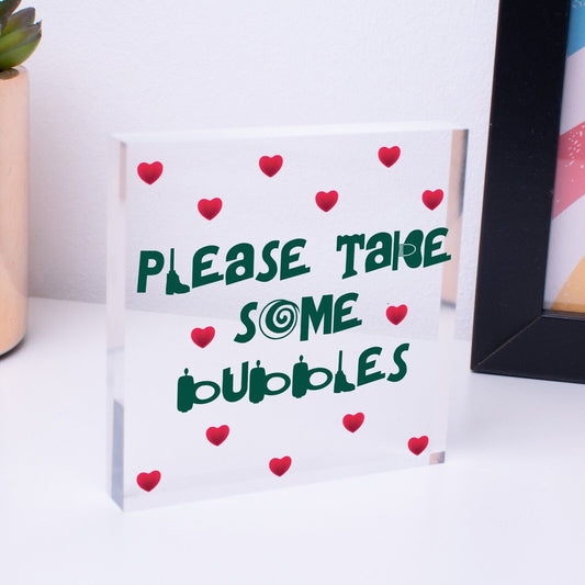 Please Take Some Bubbles Hanging Cute Wedding Table Plaque Decoration Gift Sign