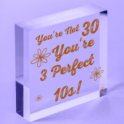 30th Birthday Funny Gifts For Men Women Brother Sister Friend Wooden Heart Sign