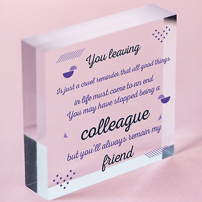 Colleague Gift Friendship Friend Wood Heart Plaque Leaving Office Gift Thank You