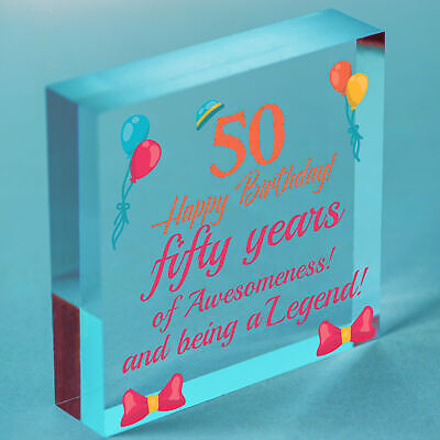 50th Birthday Gifts For Men Women Wood Heart Funny 50th Birthday Decorations