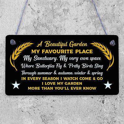 Garden Sign Poem Hanging Garden Shed Fence Summer House Sign Mum Nan Gift