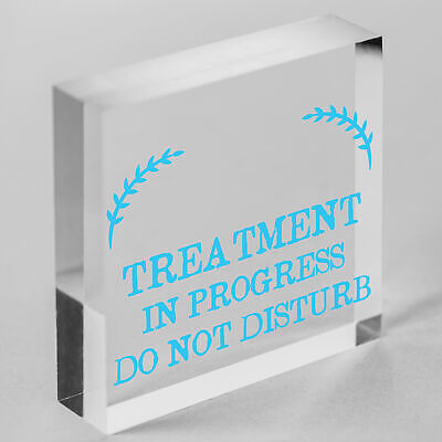 TREATMENT IN PROGRESS Do Not Disturb Hanging Wall Door Salon Sign Plaque Gift